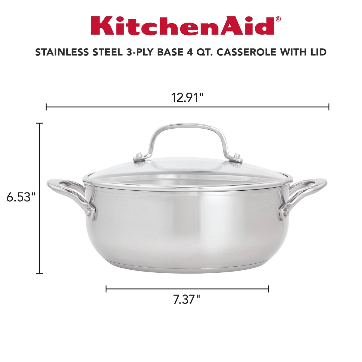 Stainless Steel 4qt Casserole with Lid C927194