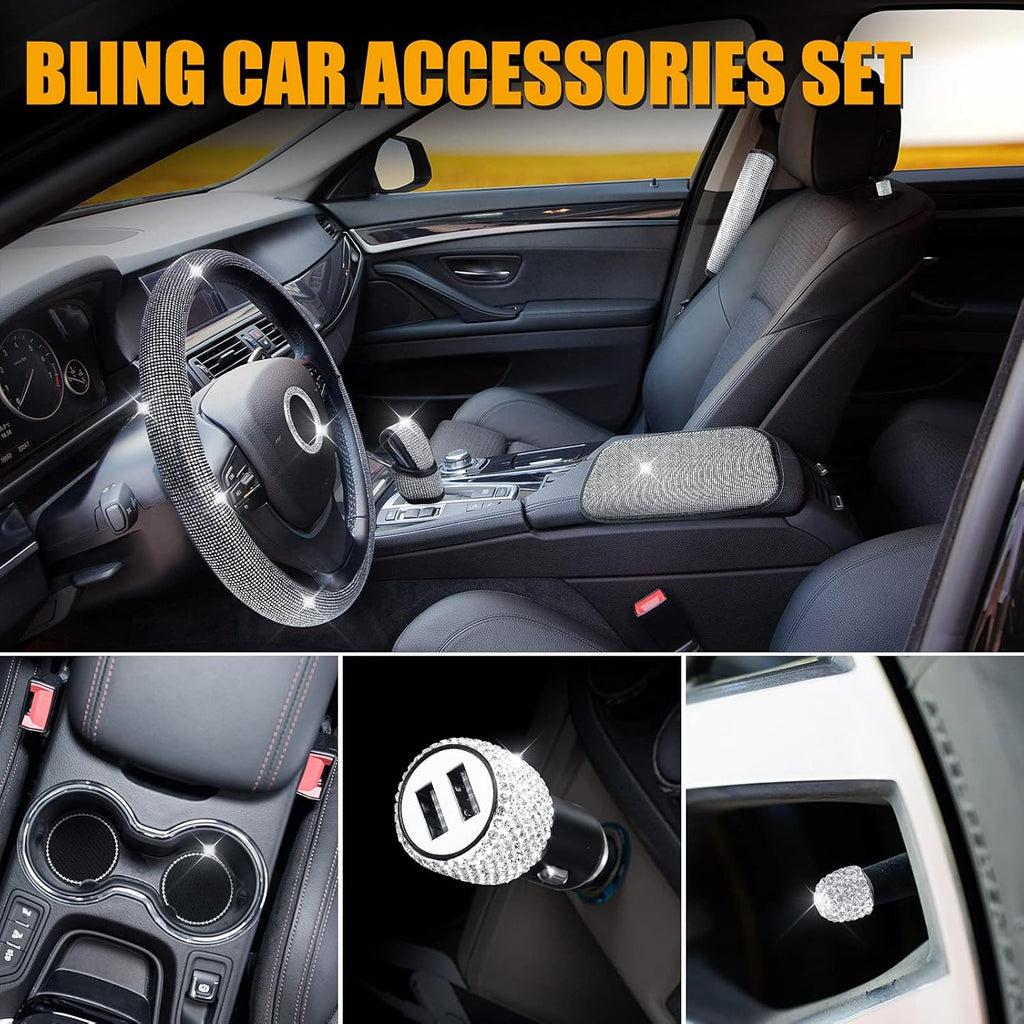 18 Pieces Bling Car Accessories Set C334