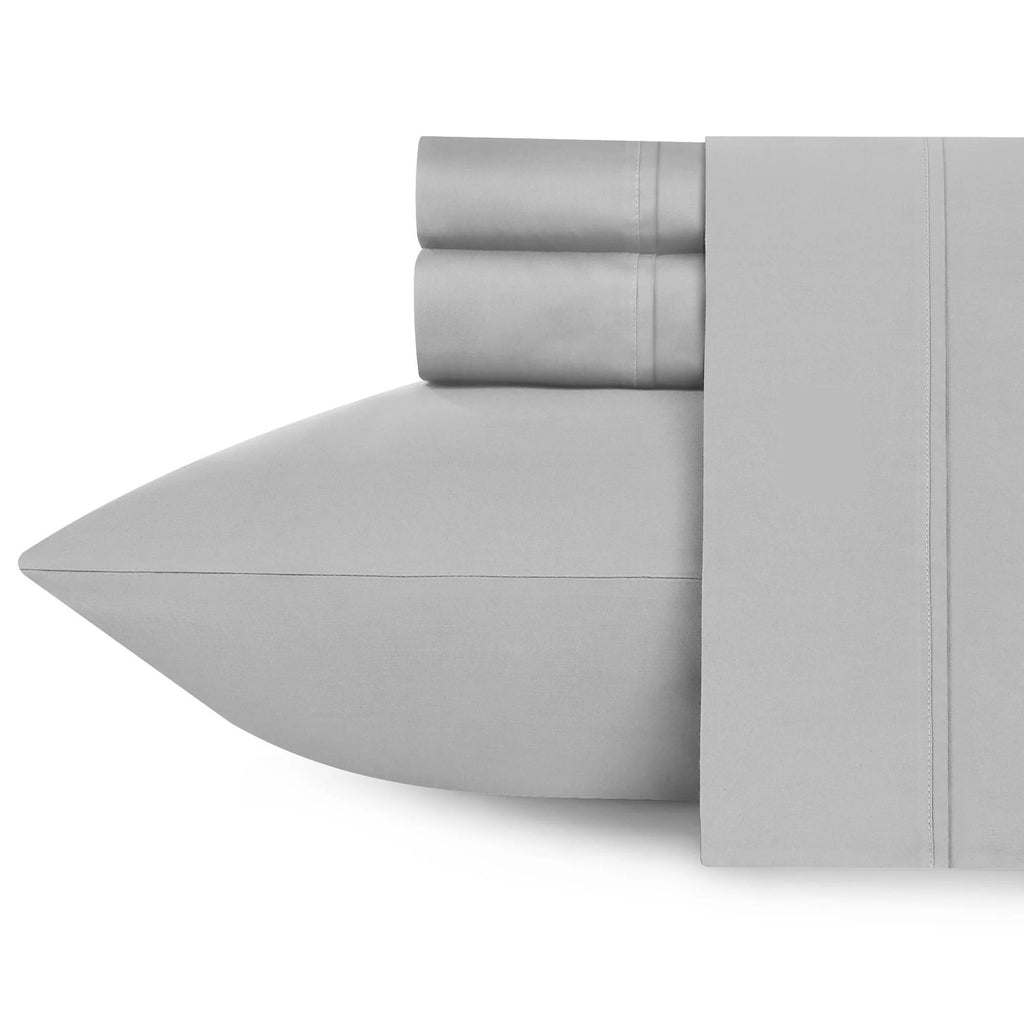 Light Gray Full Size 400 Thread Count Cotton Sateen 4 Piece Sheets O70055