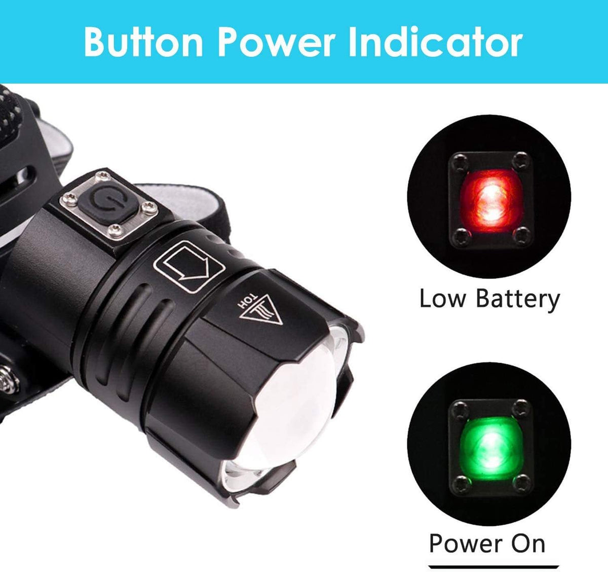 Rechargeable 10000 Lumens Zoomable Waterproof Headlamp S6615