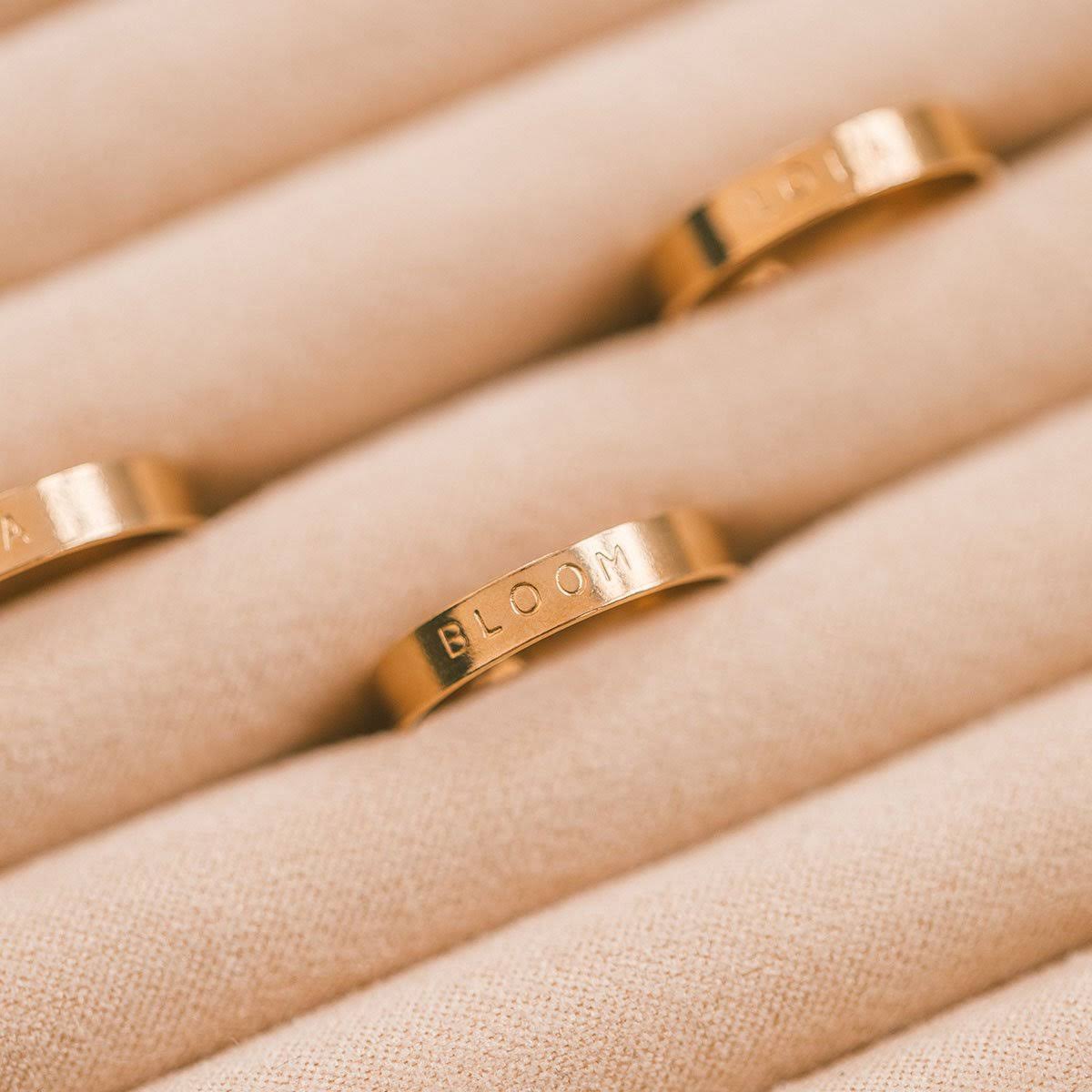 Handstamped Gold Filled Ring U174