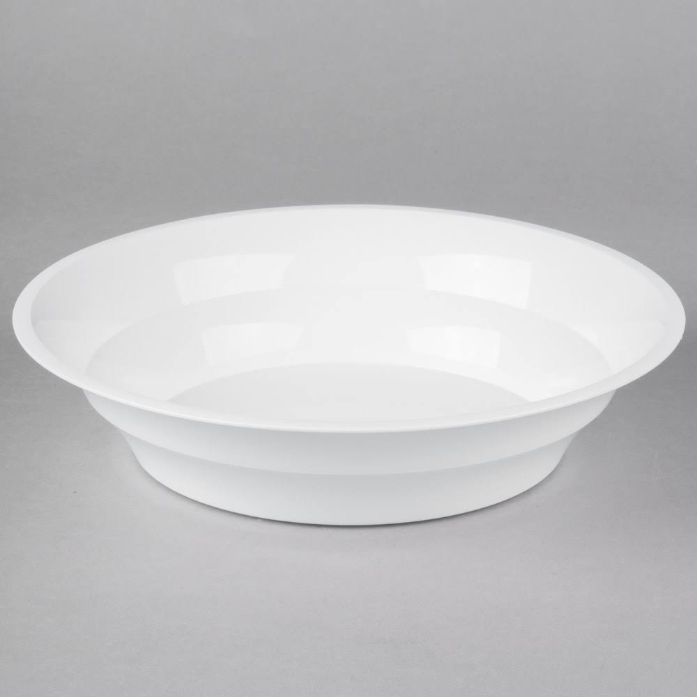 60 oz. White Low Profile Plastic Catering Bowl - 50/Case F571331