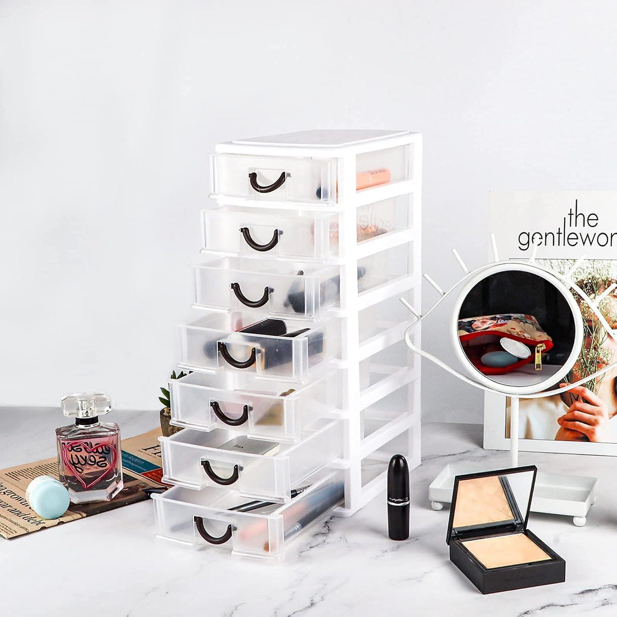 7 Clear Desktop Drawer Storage Container K59584