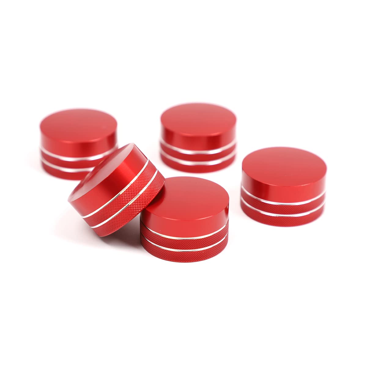 Red Aluminum Alloy Air Conditioner Volume Knob Cover Trim Pack of 2 H83924