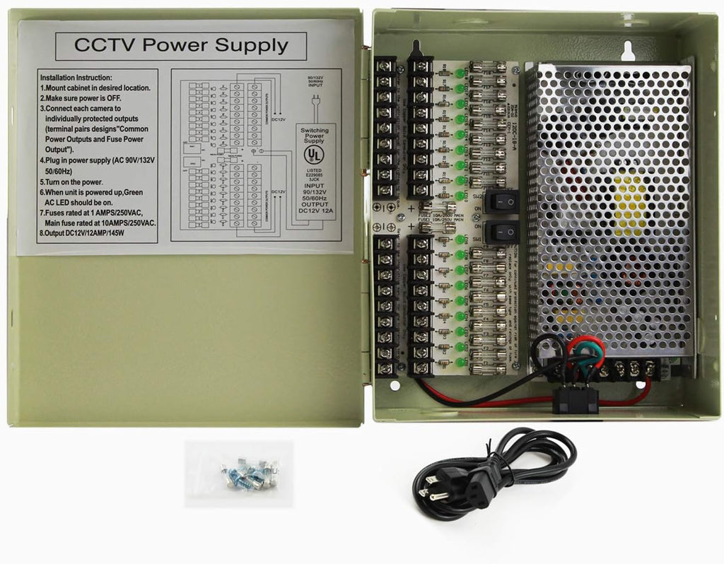 18 Output 12V DC CCTV Power Supply Box W645