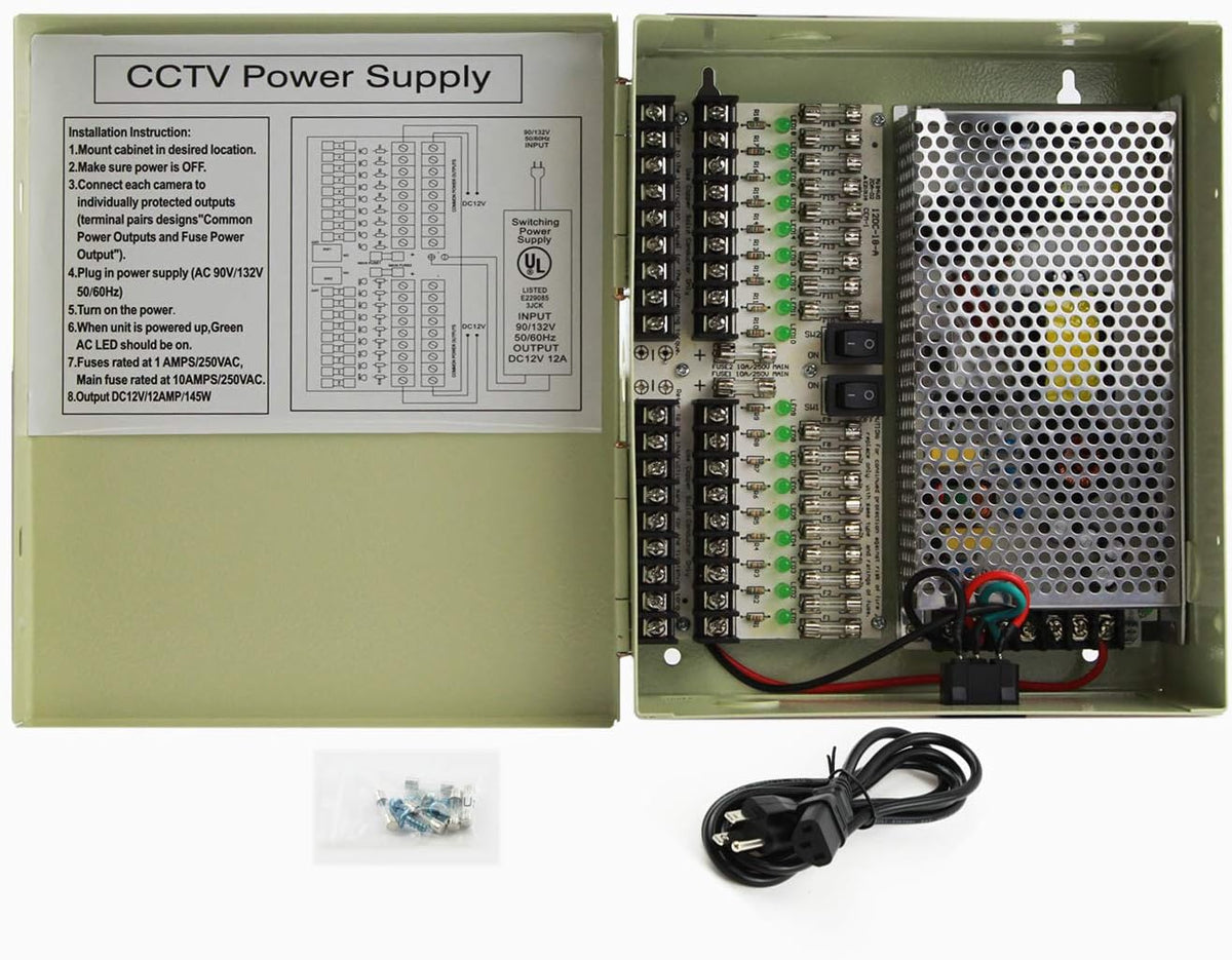 18 Output 12V DC CCTV Power Supply Box W645