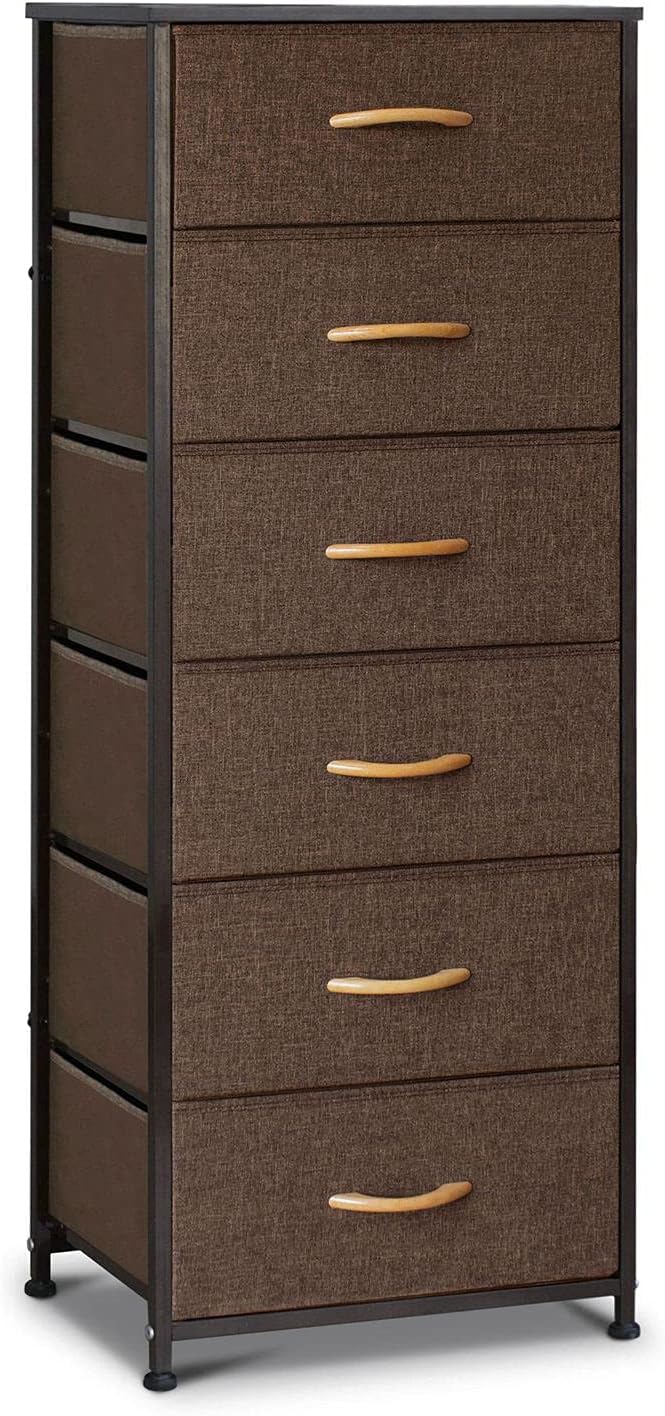 6 Drawer Fabric Dresser with Metal Frame S746