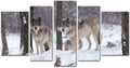 5 Pieces Wolf Canvas Wall Art S3874