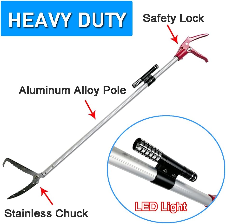 60 Inch Snake Tongs Reptile Grabber Wide Jaw Handling Tool R391047
