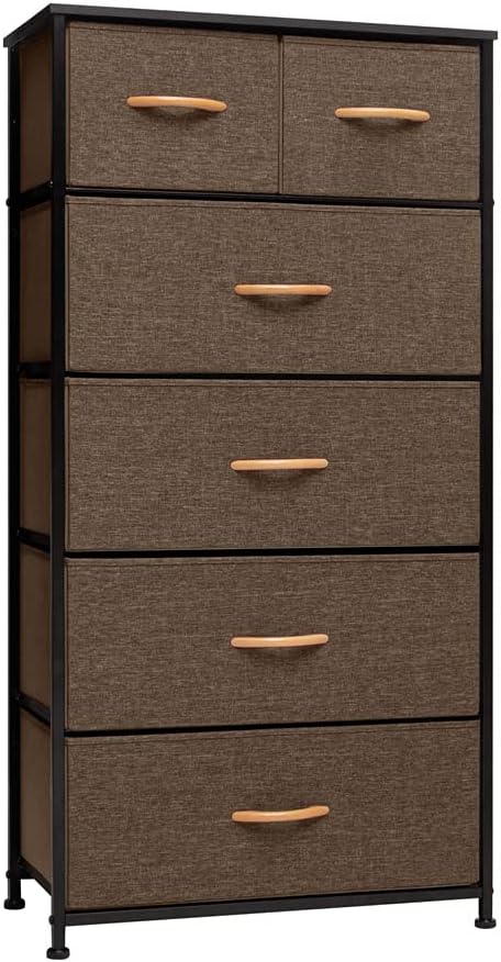 Gray 6 Drawer Fabric Storage Tower B206571