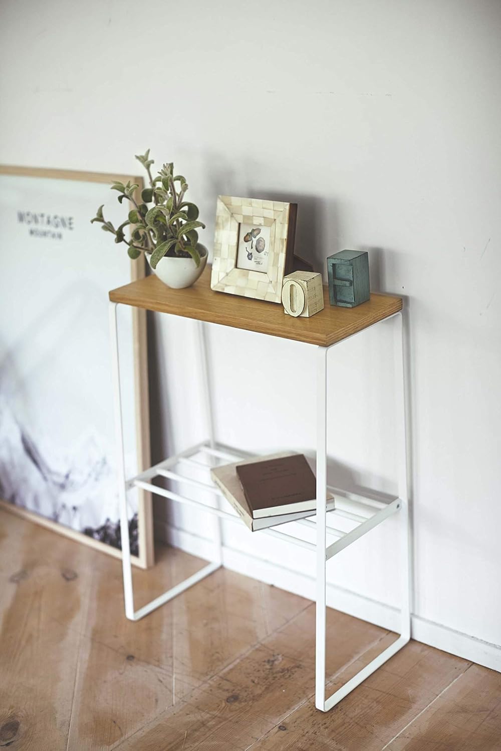 White Narrow End Table P19831
