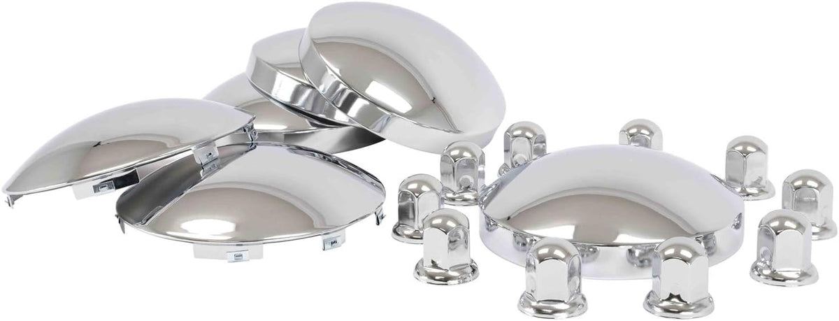 Steel Chrome Hub Caps and Lug Nut Covers D782