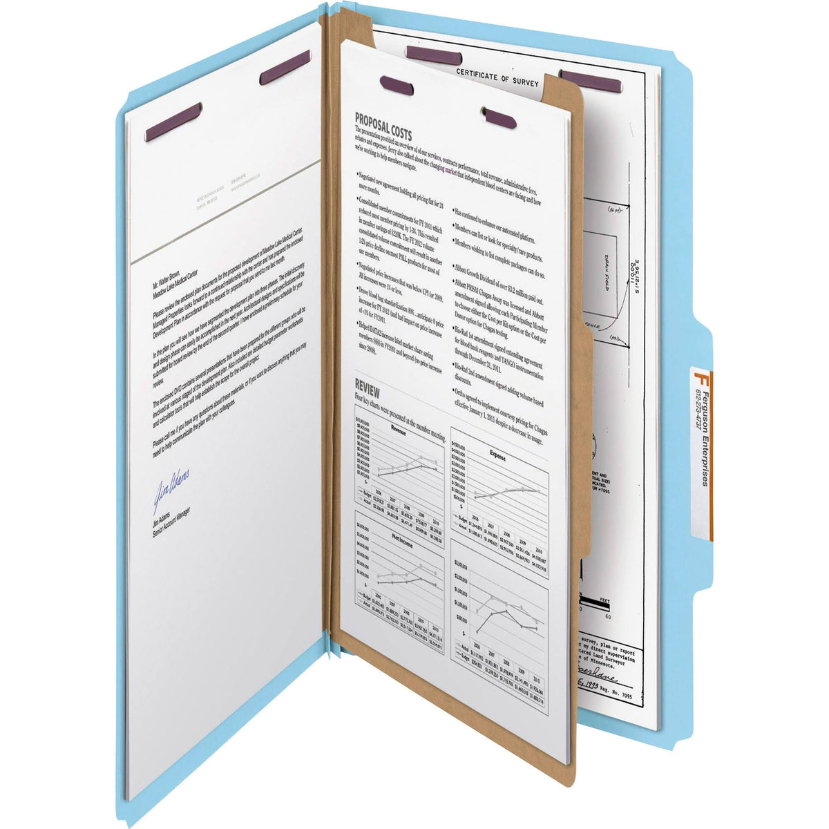 Blue Pressboard Classification Folders I931