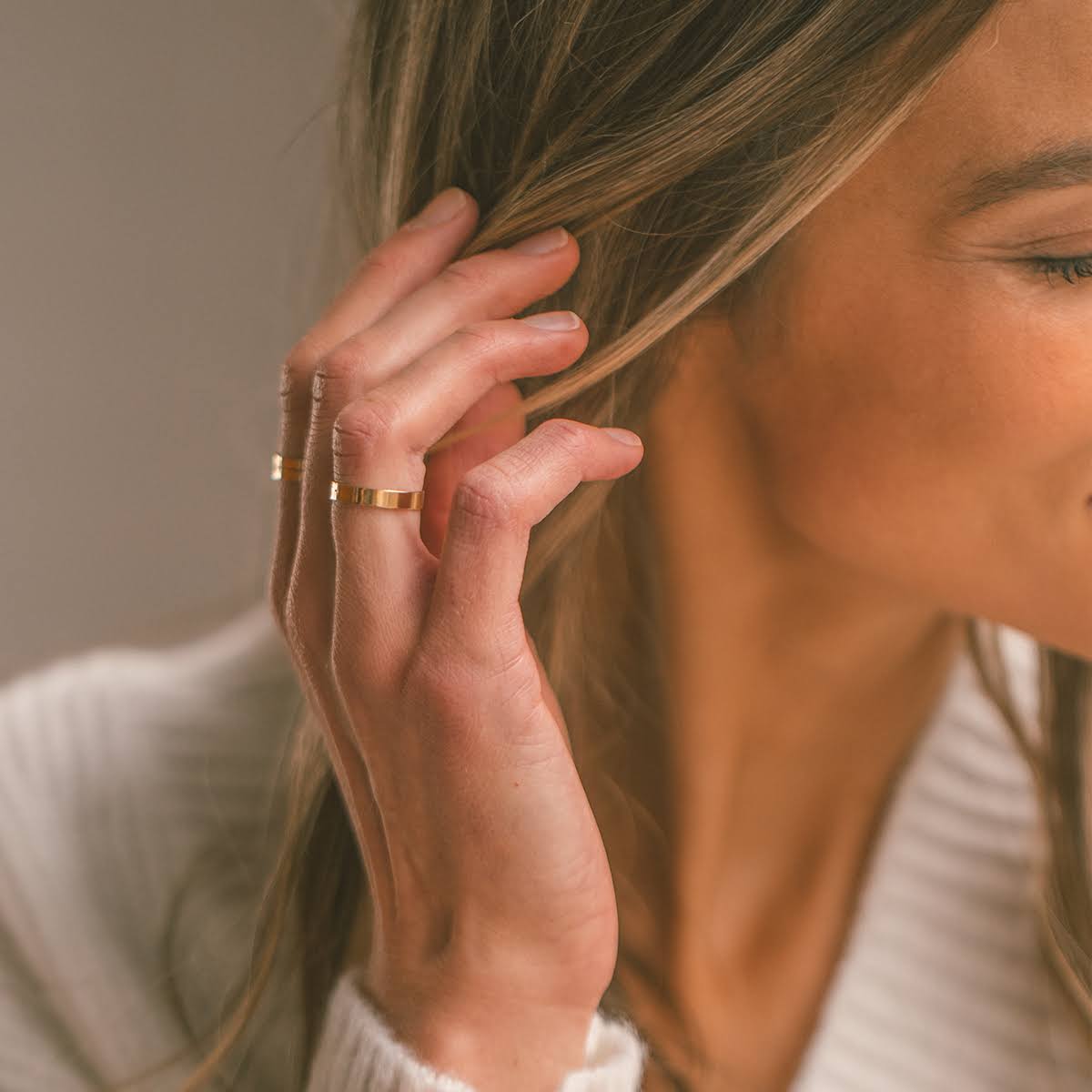 Handstamped Gold Filled Ring U174