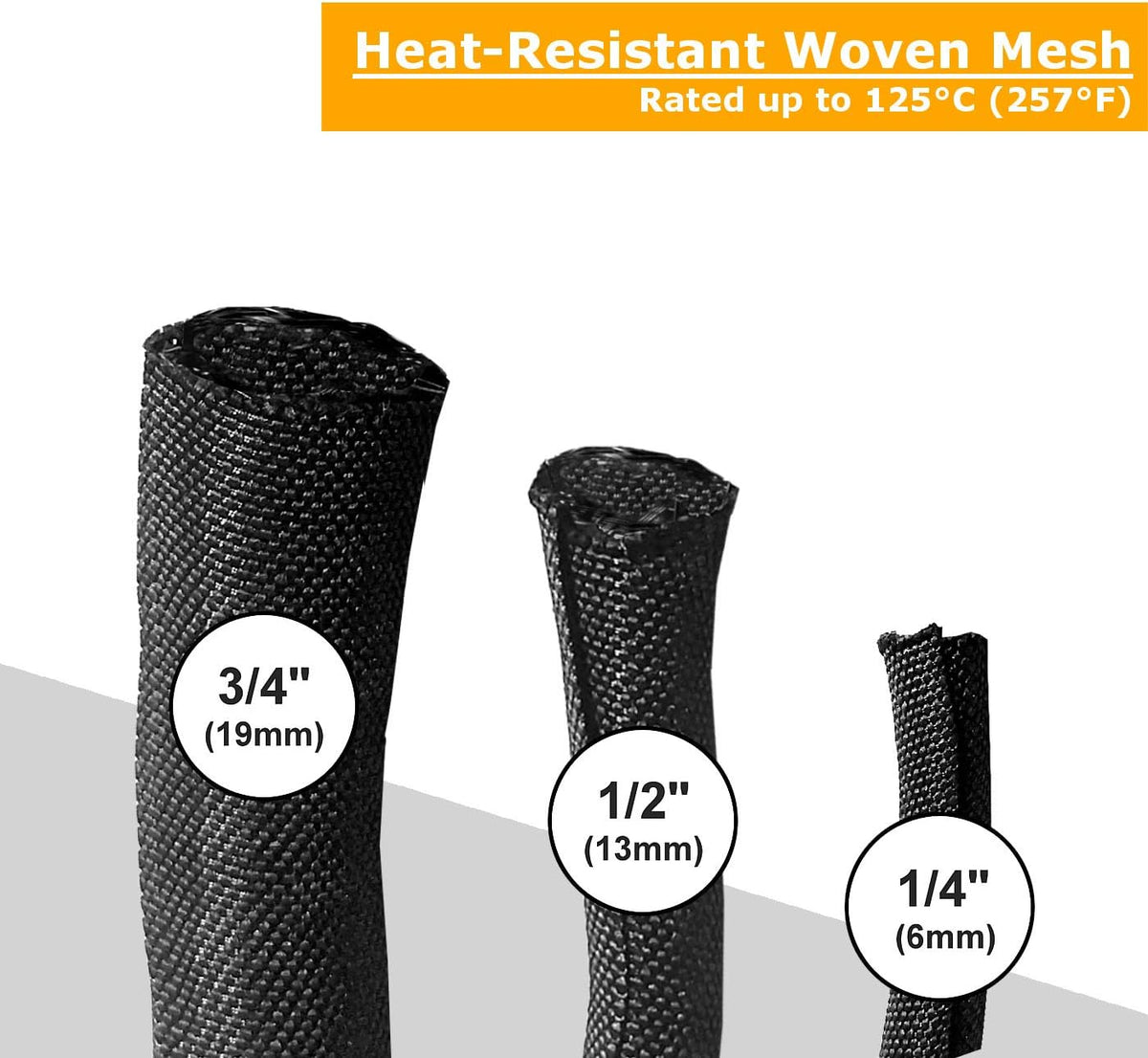 Woven Mesh Split-Sleeve Wire Loom 25 feet X400