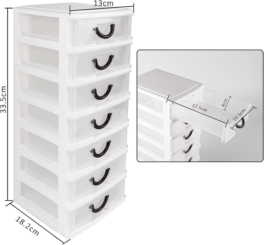 7 Clear Desktop Drawer Storage Container K59584