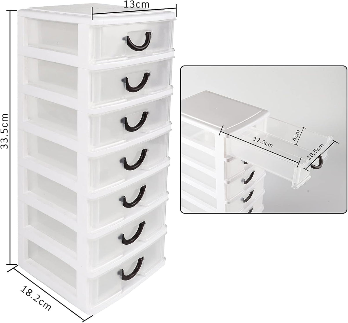 7 Clear Desktop Drawer Storage Container K59584