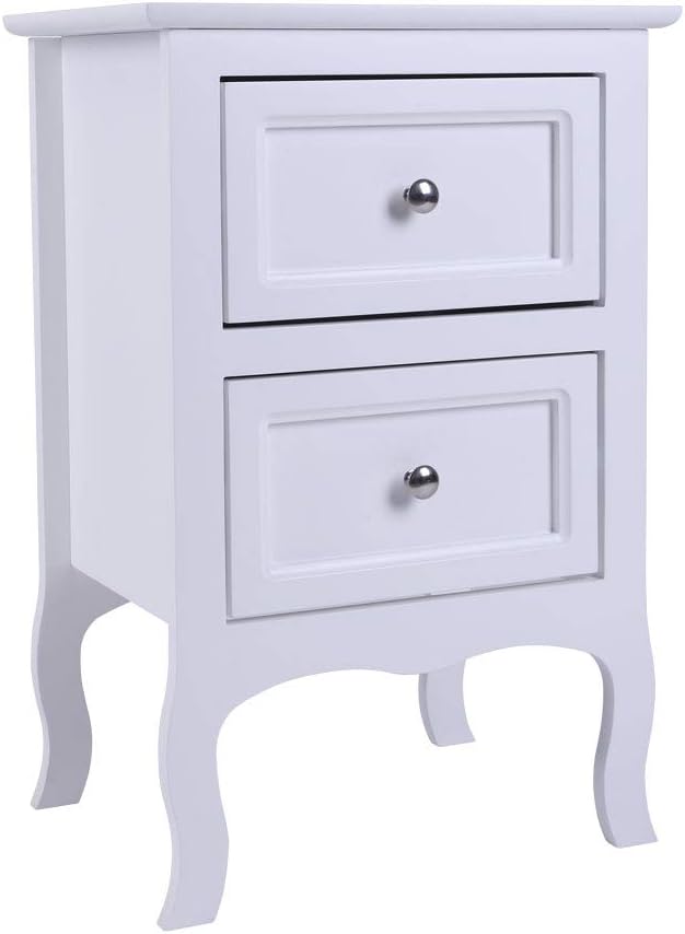 1/2 Drawer Wood Nightstand with Storage Shelf W45118