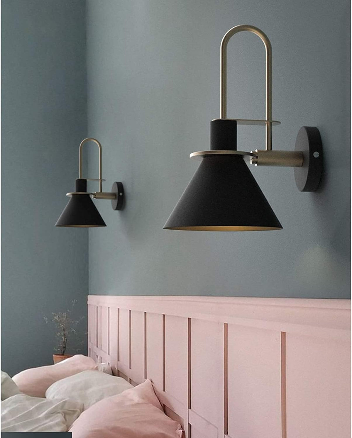 Battery Operated Non Hardwired Wall Light Fixtures Set of Two C6485