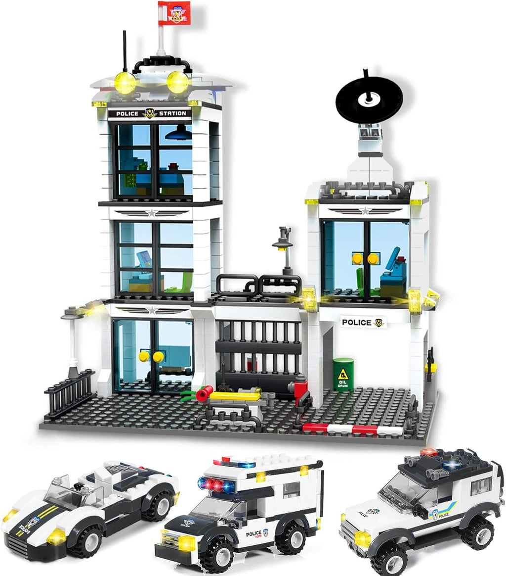 736 Pieces City Police Station & Car Building Blocks Set C7071
