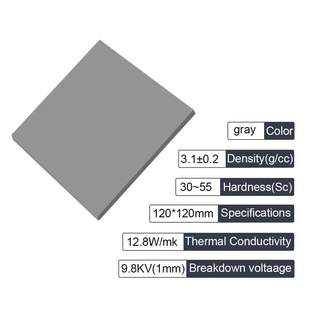 Thermal Pads 120x120x1.5 mm 12.8W/mK Silicone Pad Pack of 2 J518574