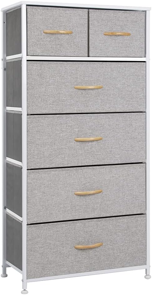 Gray 6 Drawer Fabric Storage Tower B206571