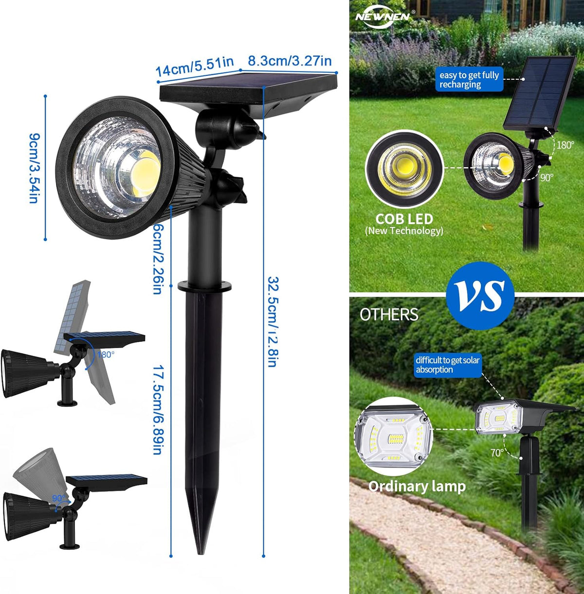 Adjustable Waterproof Solar Spot Lights 4 Pack C20344