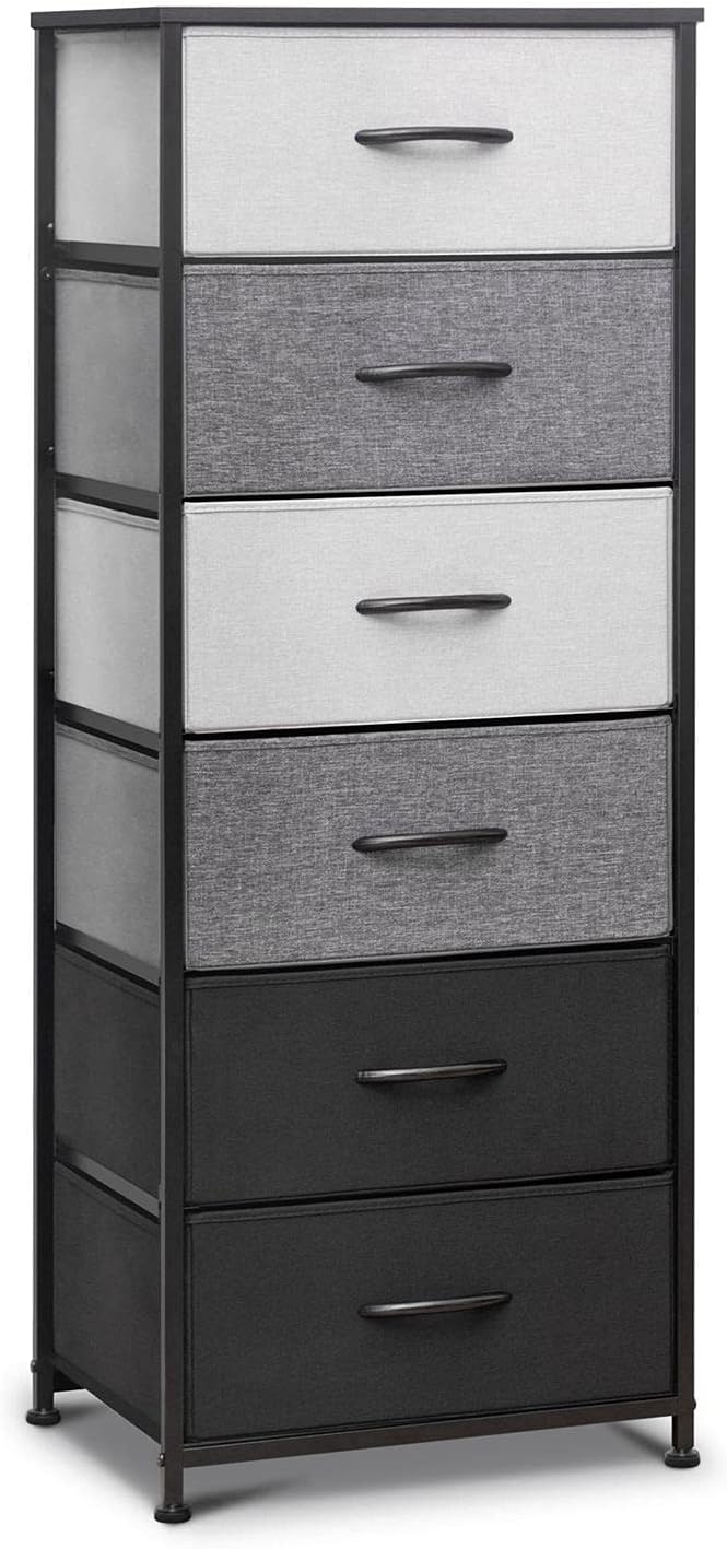 6 Drawer Fabric Dresser with Metal Frame S746