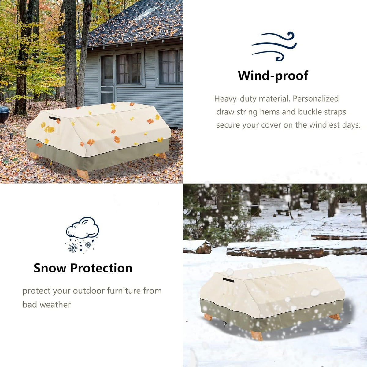 96 Inch Heavy Duty Waterproof Picnic Table Cover E137