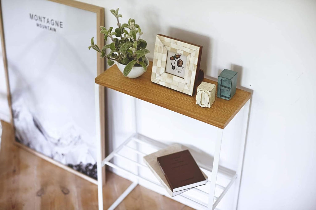 White Narrow End Table P19831
