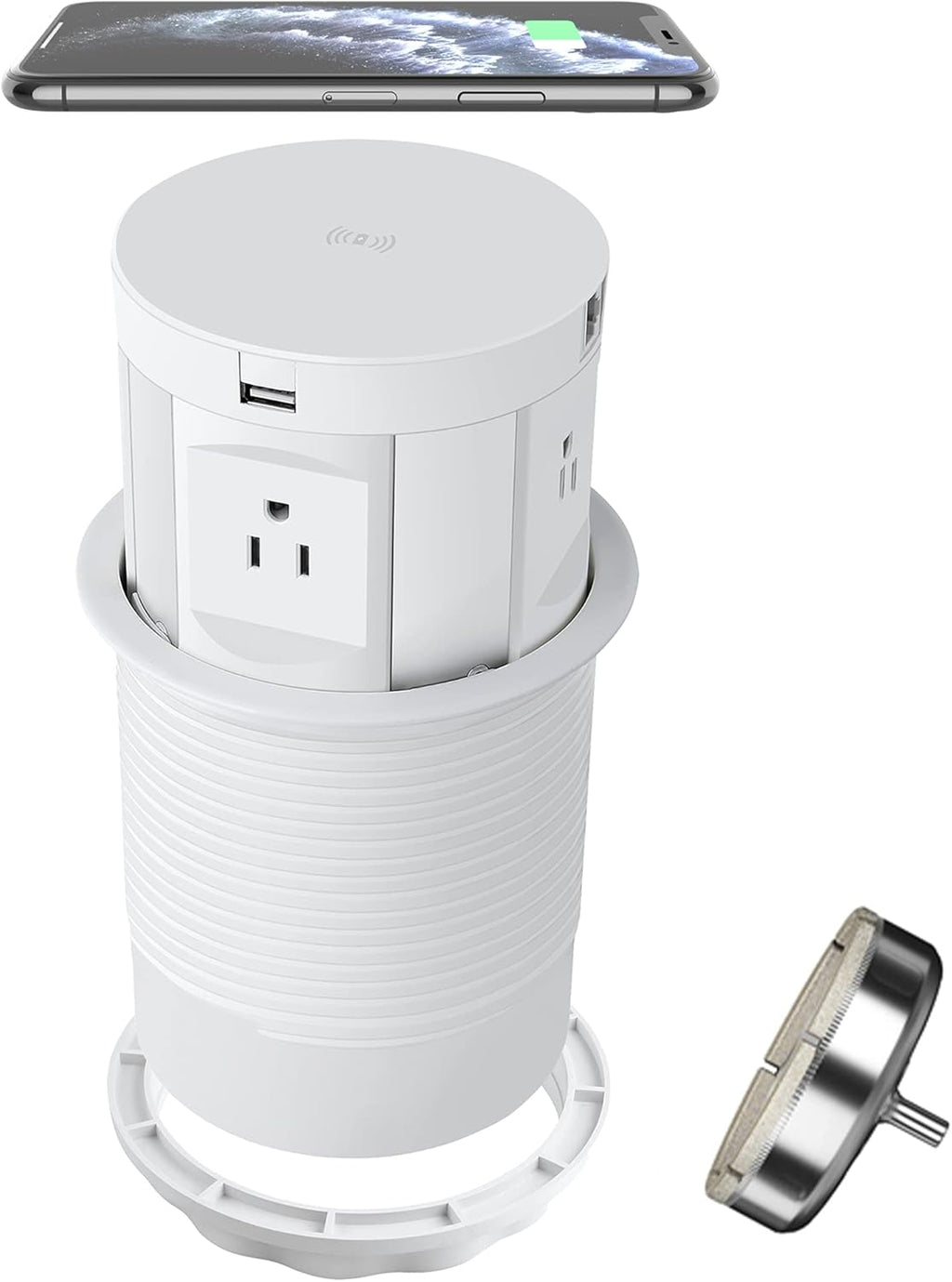 Automatic Pop up Power Outlet with Wireless Charger, 2 USB Port, RJ45 and HDMI Port W59131