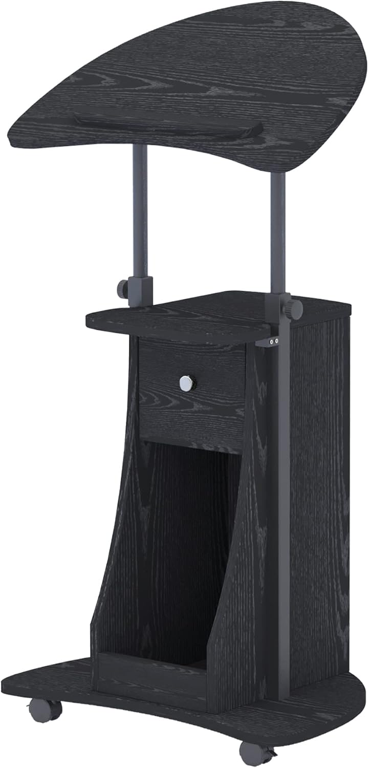 Height Adjustable Rolling Laptop Cart Desk Stand with Storage W476902