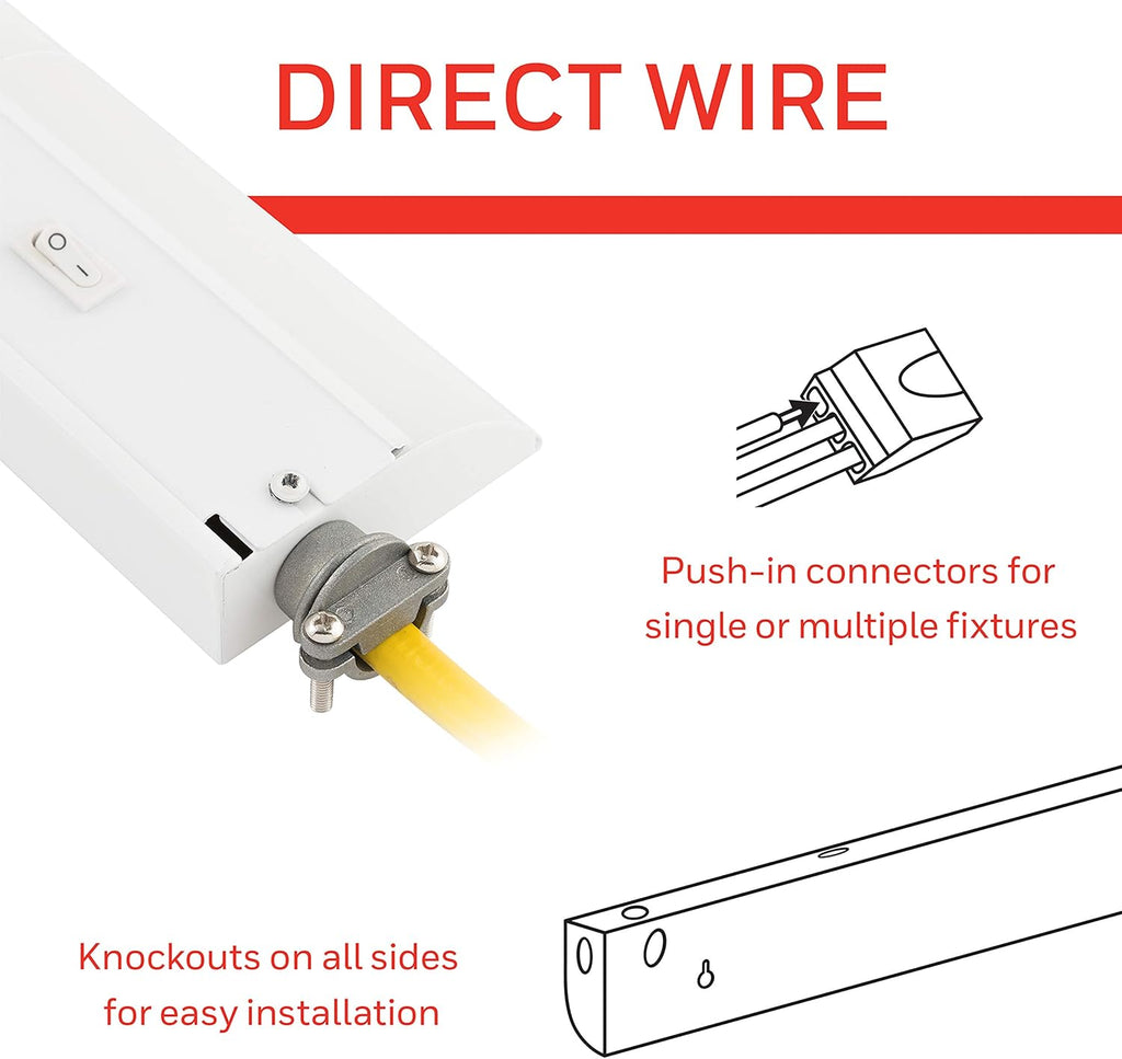 24in. Direct Wire LED Light Fixture, Selectable White, Selectable Brightness P60478