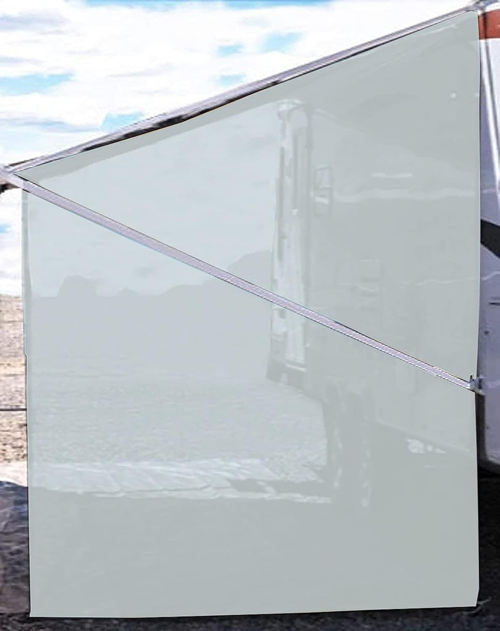 Black 9'X7' Mesh RV Awning Sunshade F930