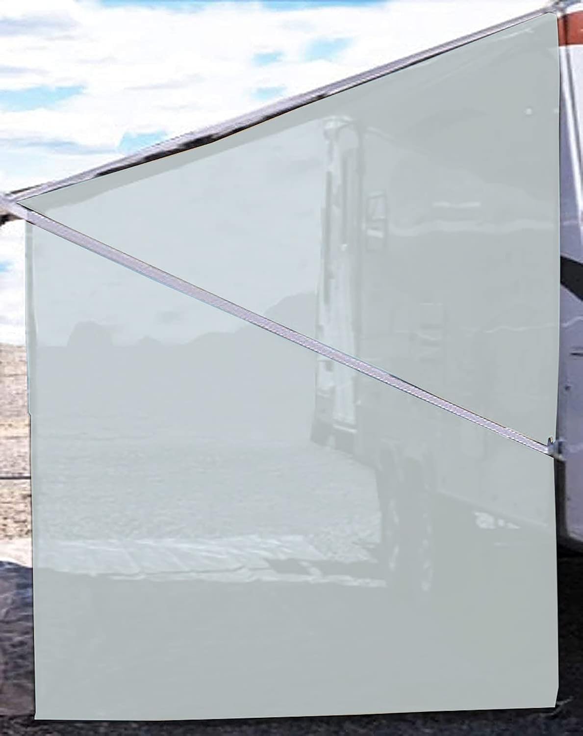 Black 9'X7' Mesh RV Awning Sunshade F930