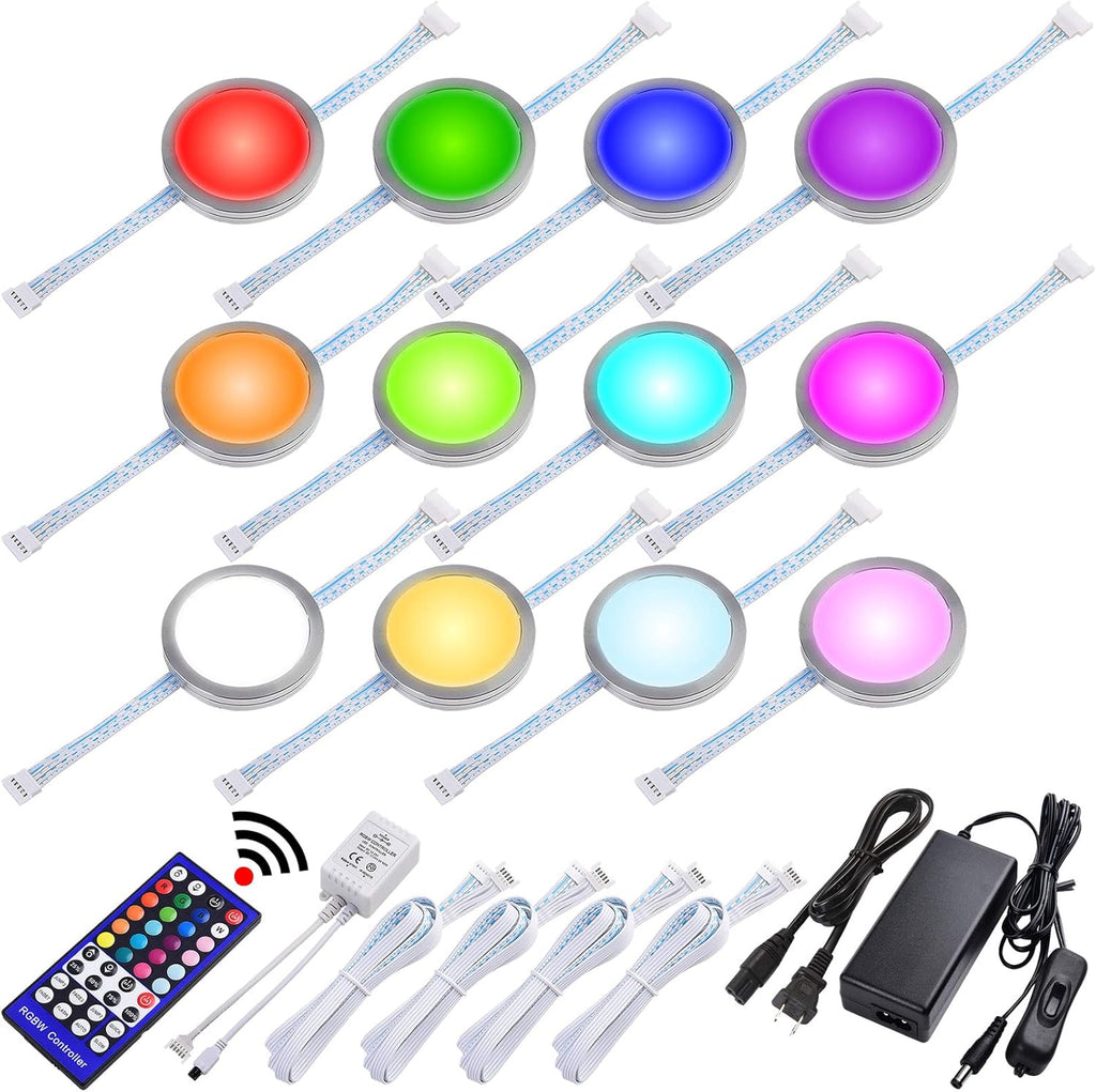 Linkable RGBW Under Cabinet LED Lighting Kit, 8 Lights F664634