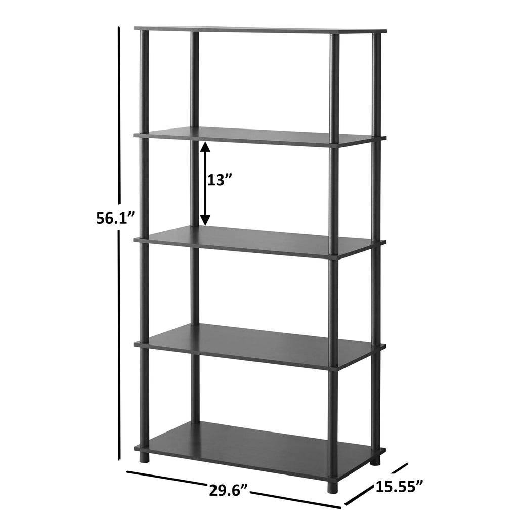 White 5-Shelf Storage Bookcase R1676
