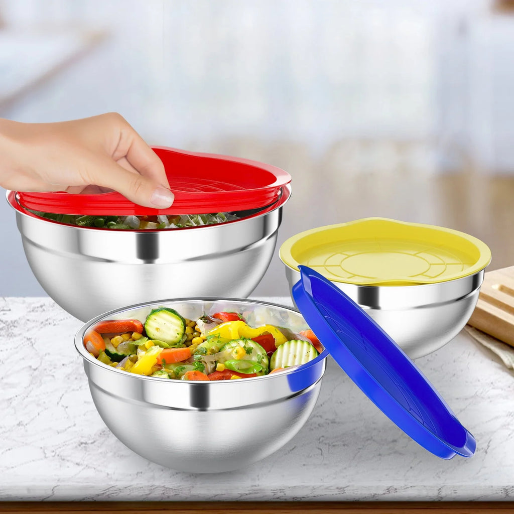 Stainless Steel Mixing Bowls Set with Lids 7 Pc C308234