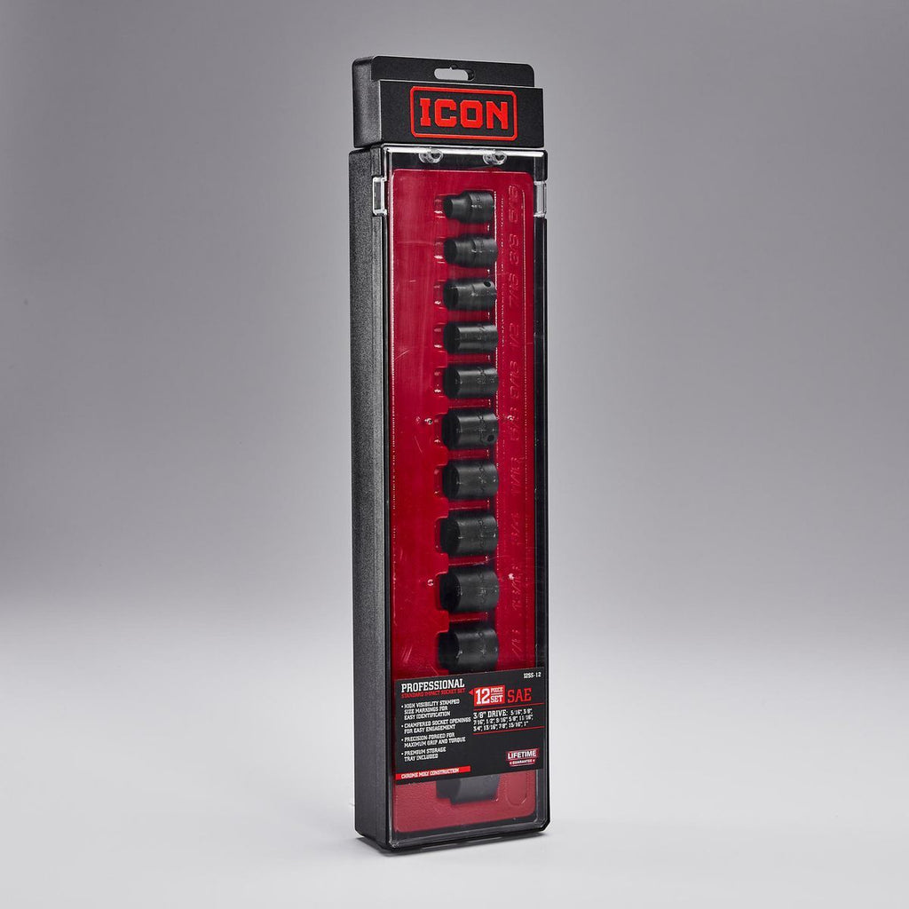 3/8 in. Drive SAE Impact Socket Set, 12 Piece A5912