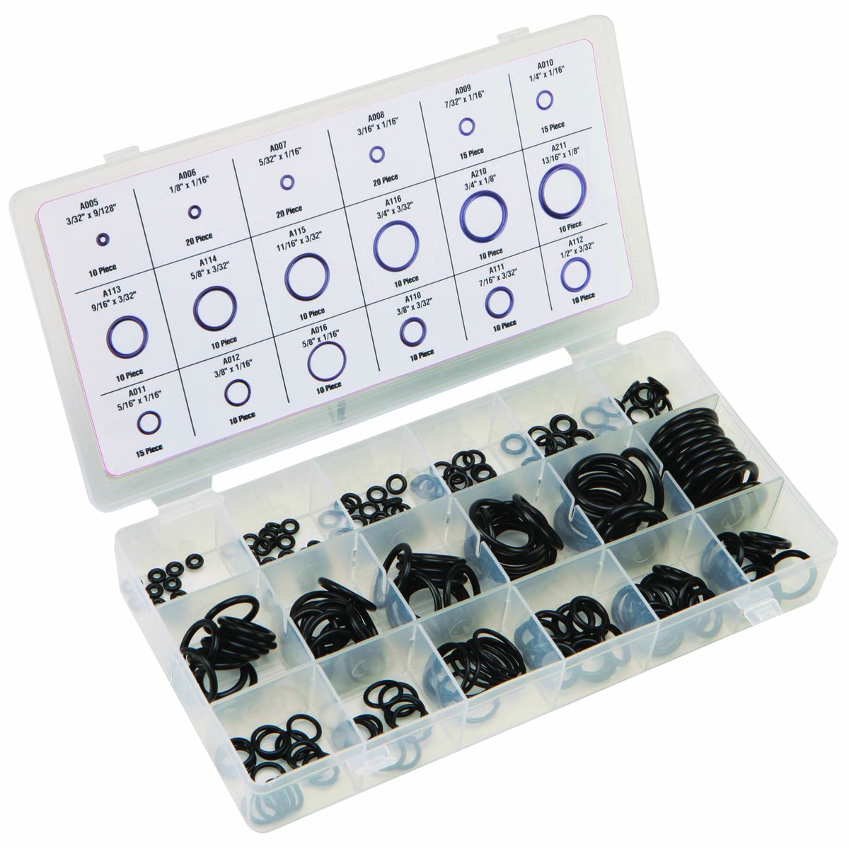 Nitrile O-Ring Assortment, 225 Piece B700013