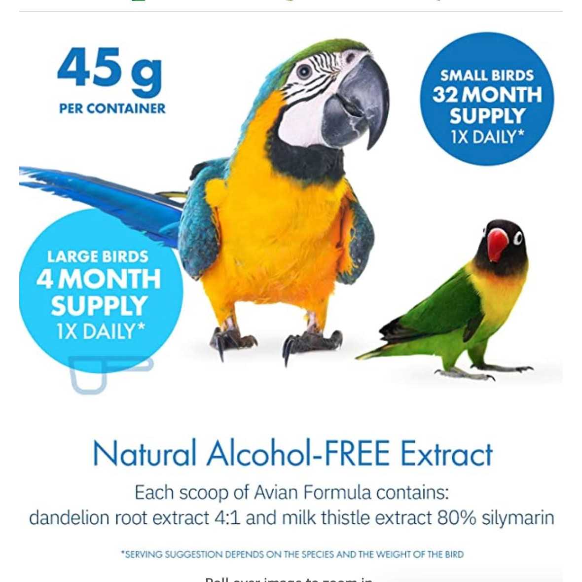 Milk Thistle & Dandelion Root Bird Supplement V76477