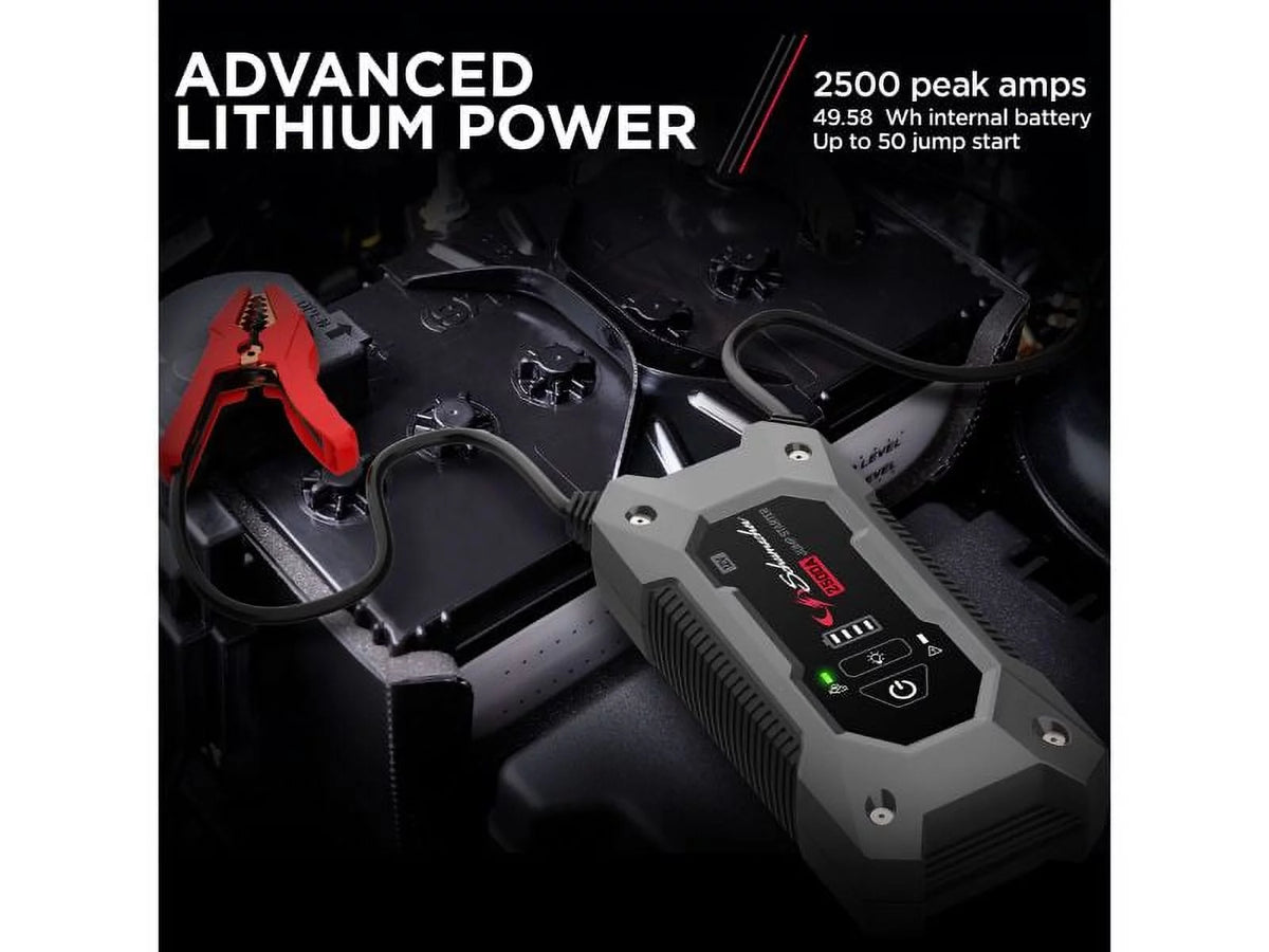 Restored Lithium Jump Starter and USB Power Pack 2500 Peak Amp 12V I922