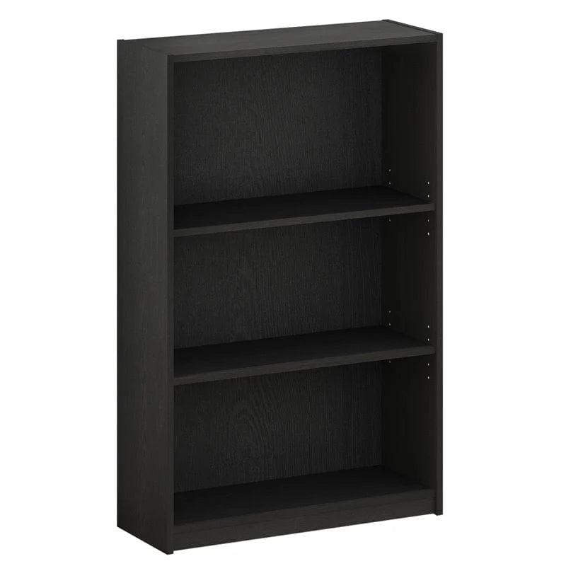 3-Tier Adjustable Shelf White Wood Bookcase Q16649