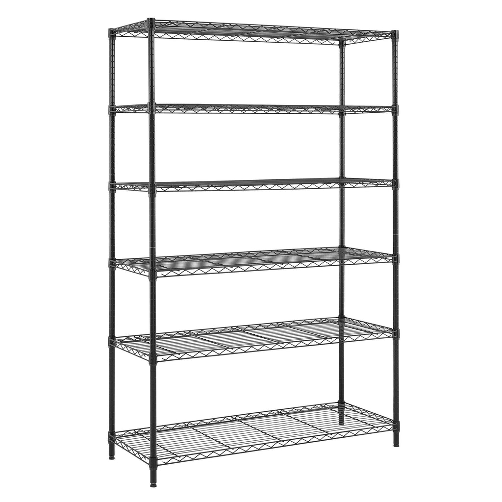 Steel 6-Tier Storage Shelf Unit Black W521210