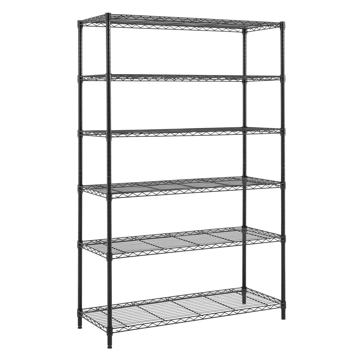 Steel 6-Tier Storage Shelf Unit Black W521210