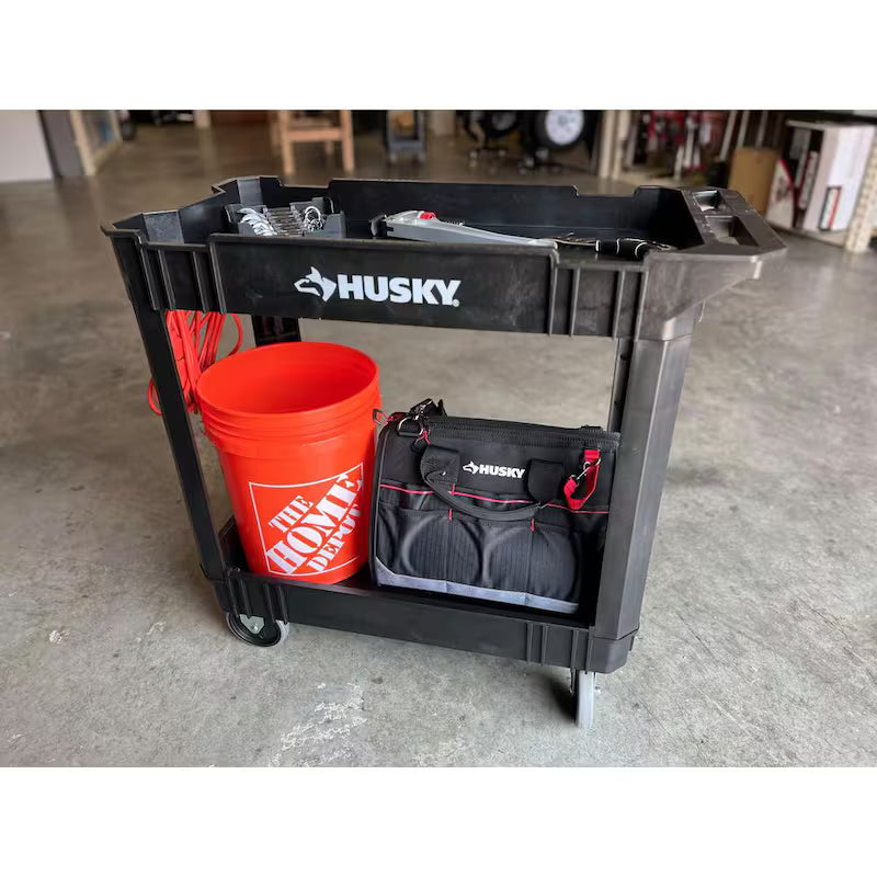 2-Tier Plastic Service Cart with 500 lb. Capacity C8579