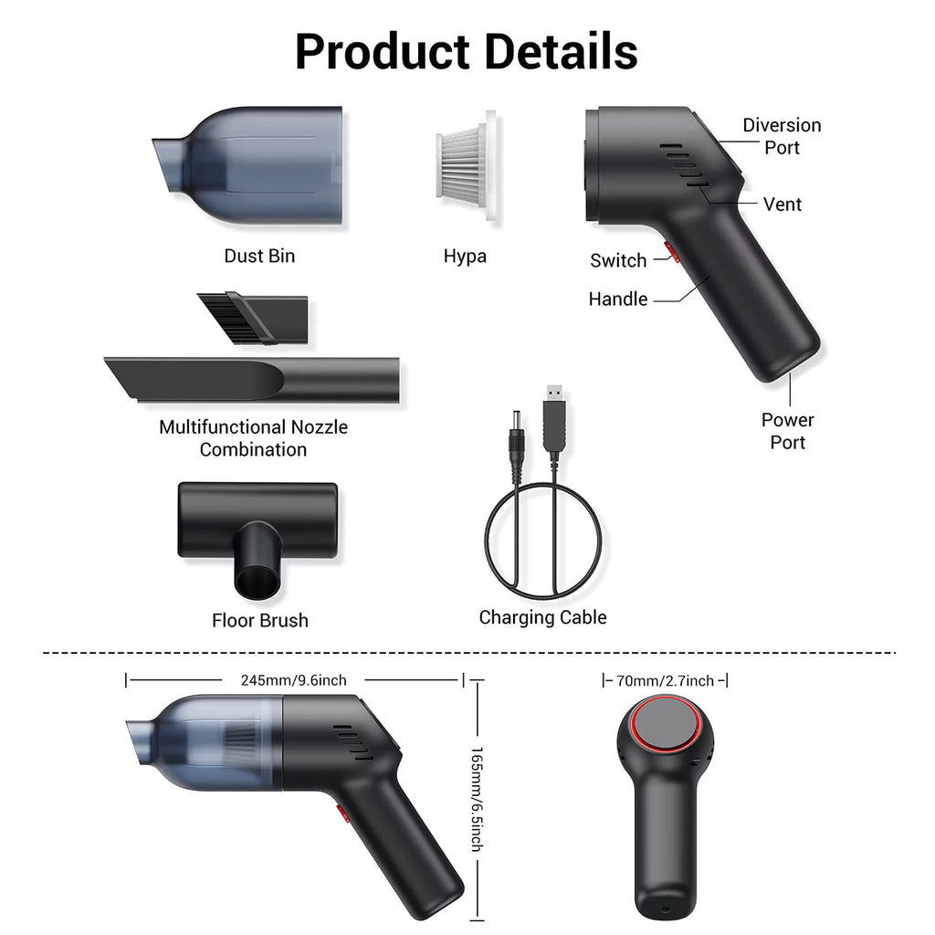 Lightweight Handheld Vacuum Cleaner with Strong Suction J610325