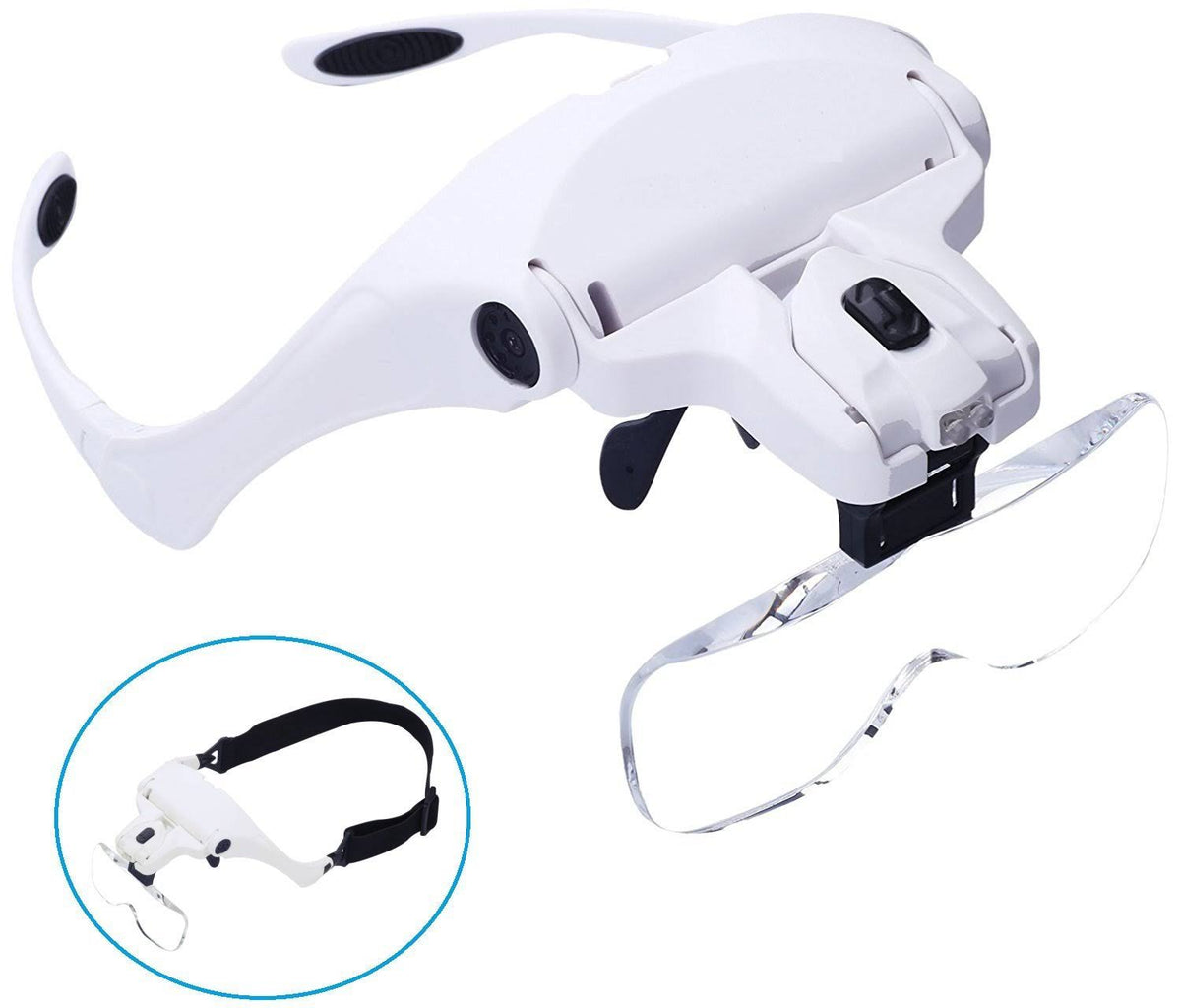 Head Mount Magnifier with LED Light and 5 Replaceable Lenses M43853