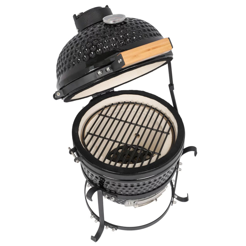 13in Round Ceramic Charcoal Grill Black F370782