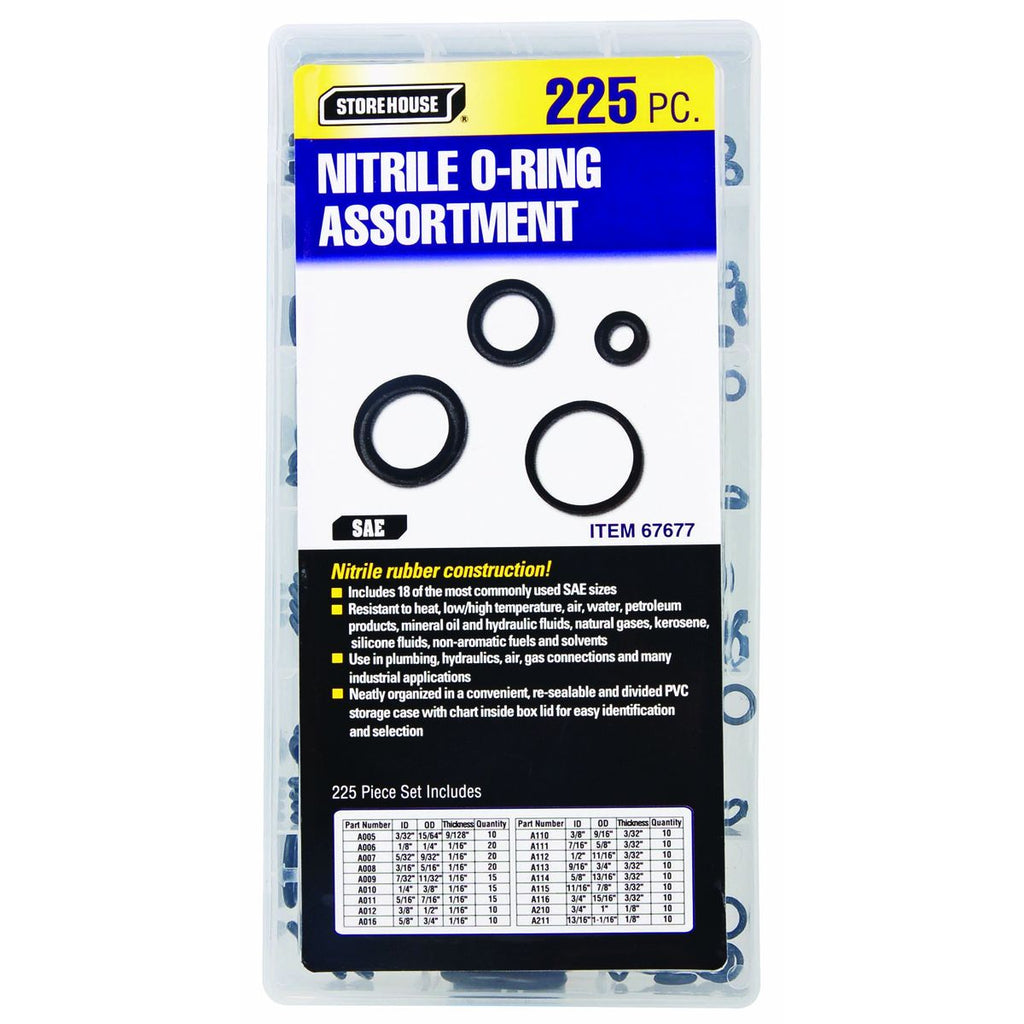 Nitrile O-Ring Assortment, 225 Piece B700013
